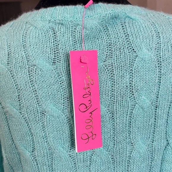 Lilly Pulitzer Turquoise Cable Knit Sweater - Picture 5 of 6